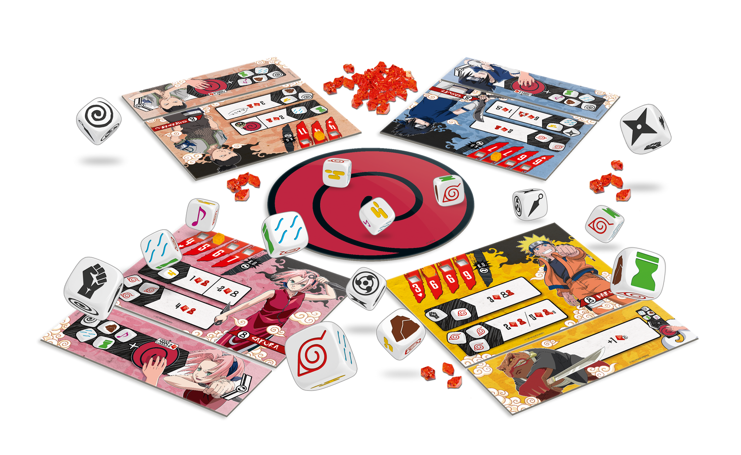 Naruto Ninja Arena anime board game box contents
